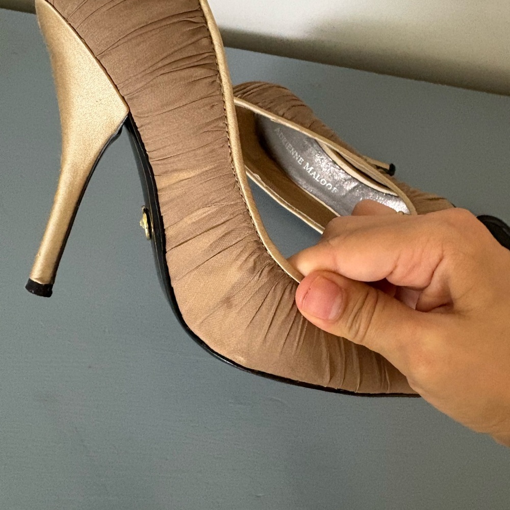 Adrienne Maloof Tan Pointed Toe Heels - Picture 3 of 13